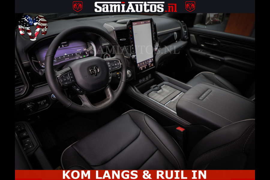 Dodge Ram Limited Night High Output 540HP 706Nm | Massage + Full Option | De Meest Luxe en Volle Pick-Up in zijn Klasse | Comfortabele Dubbele Cabine met Royale 5 Zitplaatsen | BPM vrij | Nu Leverbaar uit Voorraad | Voorraad Nr 2300 - 7689 | De specialist in Amerikaanse pick‑ups in Nederland en Europa.