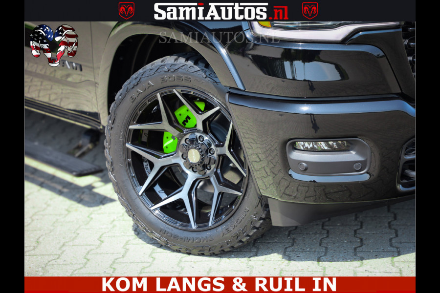 Dodge Ram Limited Night High Output 540HP 706Nm | Massage + Full Option | De Meest Luxe en Volle Pick-Up in zijn Klasse | Comfortabele Dubbele Cabine met Royale 5 Zitplaatsen | BPM vrij | Nu Leverbaar uit Voorraad | Voorraad Nr 2300 - 7689 | De specialist in Amerikaanse pick‑ups in Nederland en Europa.