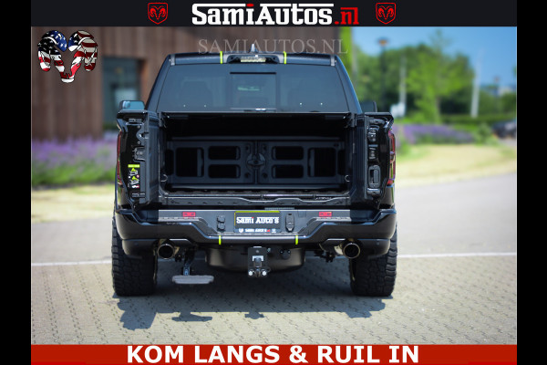 Dodge Ram Limited Night High Output 540HP 706Nm | Massage + Full Option | De Meest Luxe en Volle Pick-Up in zijn Klasse | Comfortabele Dubbele Cabine met Royale 5 Zitplaatsen | BPM vrij | Nu Leverbaar uit Voorraad | Voorraad Nr 2300 - 7689 | De specialist in Amerikaanse pick‑ups in Nederland en Europa.