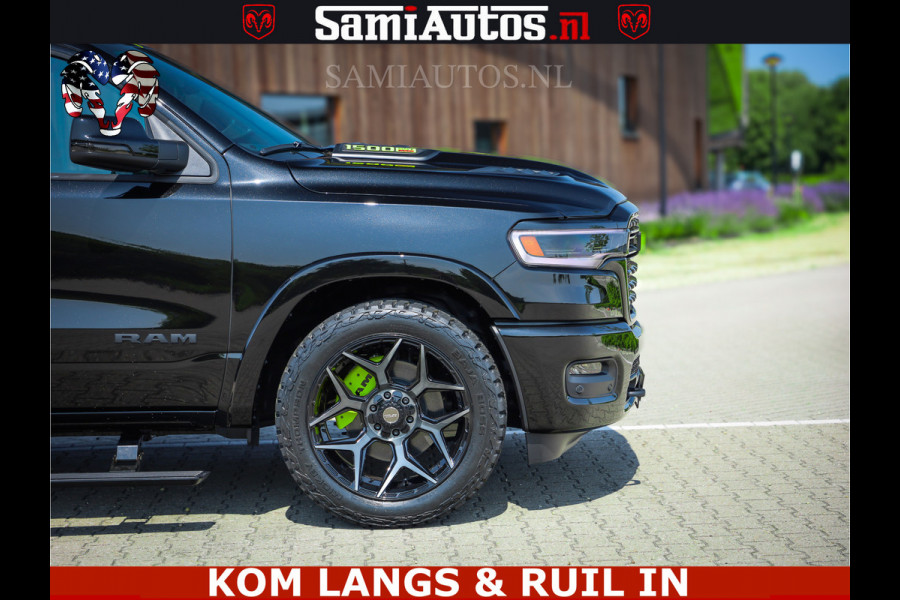 Dodge Ram Limited Night High Output 540HP 706Nm | Massage + Full Option | De Meest Luxe en Volle Pick-Up in zijn Klasse | Comfortabele Dubbele Cabine met Royale 5 Zitplaatsen | BPM vrij | Nu Leverbaar uit Voorraad | Voorraad Nr 2300 - 7689 | De specialist in Amerikaanse pick‑ups in Nederland en Europa.