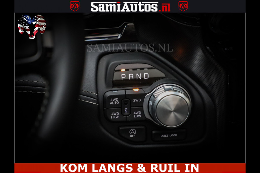 Dodge Ram Limited Night High Output 540HP 706Nm | Massage + Full Option | De Meest Luxe en Volle Pick-Up in zijn Klasse | Comfortabele Dubbele Cabine met Royale 5 Zitplaatsen | BPM vrij | Nu Leverbaar uit Voorraad | Voorraad Nr 2300 - 7689 | De specialist in Amerikaanse pick‑ups in Nederland en Europa.
