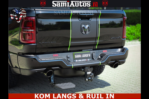 Dodge Ram Limited Night High Output 540HP 706Nm | Massage + Full Option | De Meest Luxe en Volle Pick-Up in zijn Klasse | Comfortabele Dubbele Cabine met Royale 5 Zitplaatsen | BPM vrij | Nu Leverbaar uit Voorraad | Voorraad Nr 2300 - 7689 | De specialist in Amerikaanse pick‑ups in Nederland en Europa.