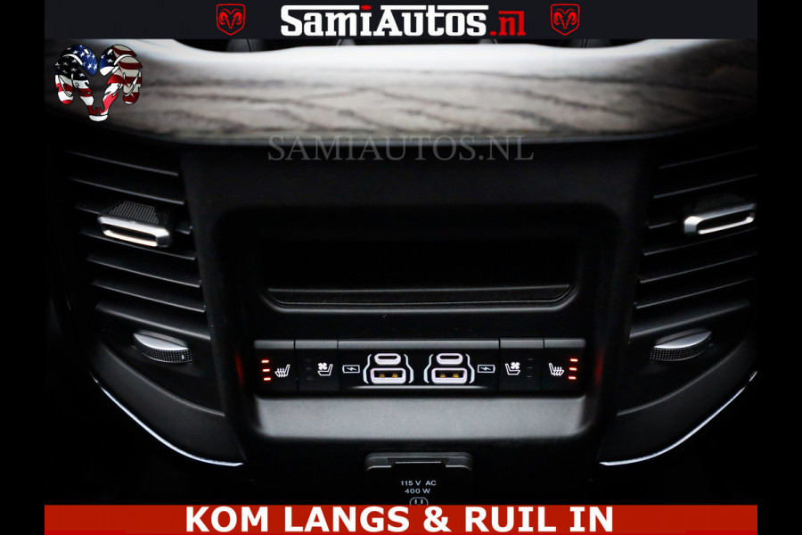 Dodge Ram Limited Night High Output 540HP 706Nm | Massage + Full Option | De Meest Luxe en Volle Pick-Up in zijn Klasse | Comfortabele Dubbele Cabine met Royale 5 Zitplaatsen | BPM vrij | Nu Leverbaar uit Voorraad | Voorraad Nr 2300 - 7689 | De specialist in Amerikaanse pick‑ups in Nederland en Europa.