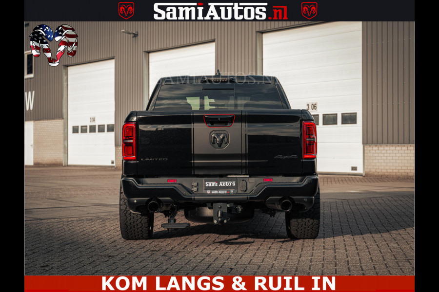 Dodge Ram Limited H.O 540PK 706Nm | Massage + Full Option | De Meest Luxe en Volle Pick-Up in zijn Klasse | Comfortabele Dubbele Cabine met Royale 5 Zitplaatsen | BPM vrij | Nu Leverbaar uit Voorraad | Voorraad Nr 2326 - 5169 | De specialist in Amerikaanse pick‑ups in Nederland en Europa.
