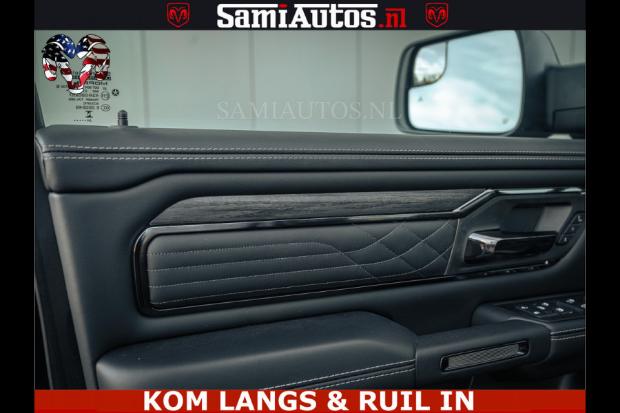 Dodge Ram Limited H.O 540PK 706Nm | Massage + Full Option | De Meest Luxe en Volle Pick-Up in zijn Klasse | Comfortabele Dubbele Cabine met Royale 5 Zitplaatsen | BPM vrij | Nu Leverbaar uit Voorraad | Voorraad Nr 2326 - 5169 | De specialist in Amerikaanse pick‑ups in Nederland en Europa.