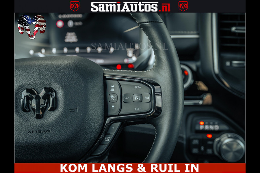 Dodge Ram Limited H.O 540PK 706Nm | Massage + Full Option | De Meest Luxe en Volle Pick-Up in zijn Klasse | Comfortabele Dubbele Cabine met Royale 5 Zitplaatsen | BPM vrij | Nu Leverbaar uit Voorraad | Voorraad Nr 2326 - 5169 | De specialist in Amerikaanse pick‑ups in Nederland en Europa.
