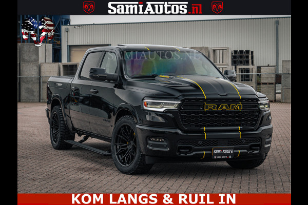Dodge Ram LIMITED NIGHT H.O 540HP 706Nm | Massage + Full Option | De Meest Luxe en Volle Pick-Up in zijn Klasse | Comfortabele Dubbele Cabine met Royale 5 Zitplaatsen | BPM vrij | Nu Leverbaar uit Voorraad | Voorraad Nr 2370 - 5411 | De specialist in Amerikaanse pick‑ups in Nederland en Europa.