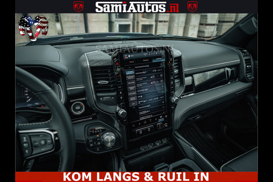 Dodge Ram LIMITED NIGHT H.O 540HP 706Nm | Massage + Full Option | De Meest Luxe en Volle Pick-Up in zijn Klasse | Comfortabele Dubbele Cabine met Royale 5 Zitplaatsen | BPM vrij | Nu Leverbaar uit Voorraad | Voorraad Nr 2370 - 5411 | De specialist in Amerikaanse pick‑ups in Nederland en Europa.