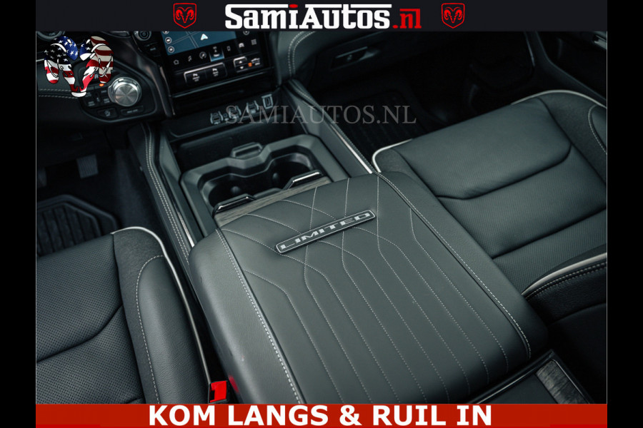 Dodge Ram LIMITED NIGHT H.O 540HP 706Nm | Massage + Full Option | De Meest Luxe en Volle Pick-Up in zijn Klasse | Comfortabele Dubbele Cabine met Royale 5 Zitplaatsen | BPM vrij | Nu Leverbaar uit Voorraad | Voorraad Nr 2370 - 5411 | De specialist in Amerikaanse pick‑ups in Nederland en Europa.