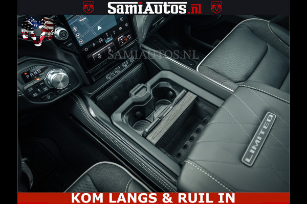 Dodge Ram LIMITED NIGHT H.O 540HP 706Nm | Massage + Full Option | De Meest Luxe en Volle Pick-Up in zijn Klasse | Comfortabele Dubbele Cabine met Royale 5 Zitplaatsen | BPM vrij | Nu Leverbaar uit Voorraad | Voorraad Nr 2370 - 5411 | De specialist in Amerikaanse pick‑ups in Nederland en Europa.