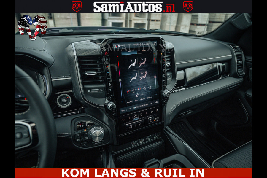 Dodge Ram LIMITED NIGHT H.O 540HP 706Nm | Massage + Full Option | De Meest Luxe en Volle Pick-Up in zijn Klasse | Comfortabele Dubbele Cabine met Royale 5 Zitplaatsen | BPM vrij | Nu Leverbaar uit Voorraad | Voorraad Nr 2370 - 5411 | De specialist in Amerikaanse pick‑ups in Nederland en Europa.