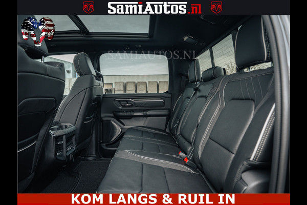 Dodge Ram LIMITED NIGHT H.O 540HP 706Nm | Massage + Full Option | De Meest Luxe en Volle Pick-Up in zijn Klasse | Comfortabele Dubbele Cabine met Royale 5 Zitplaatsen | BPM vrij | Nu Leverbaar uit Voorraad | Voorraad Nr 2370 - 5411 | De specialist in Amerikaanse pick‑ups in Nederland en Europa.