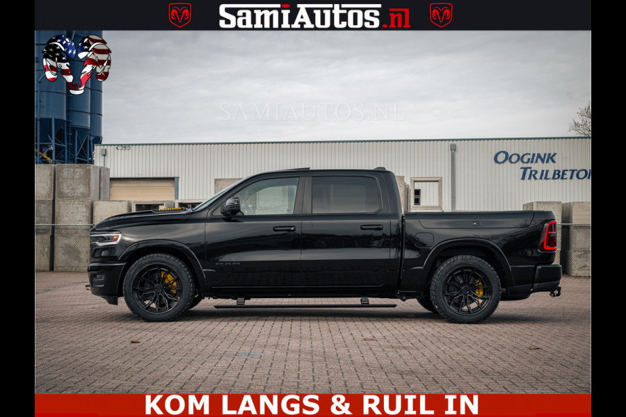 Dodge Ram LIMITED NIGHT H.O 540HP 706Nm | Massage + Full Option | De Meest Luxe en Volle Pick-Up in zijn Klasse | Comfortabele Dubbele Cabine met Royale 5 Zitplaatsen | BPM vrij | Nu Leverbaar uit Voorraad | Voorraad Nr 2370 - 5411 | De specialist in Amerikaanse pick‑ups in Nederland en Europa.