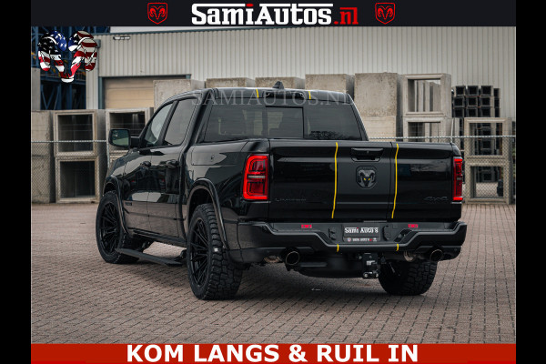Dodge Ram LIMITED NIGHT H.O 540HP 706Nm | Massage + Full Option | De Meest Luxe en Volle Pick-Up in zijn Klasse | Comfortabele Dubbele Cabine met Royale 5 Zitplaatsen | BPM vrij | Nu Leverbaar uit Voorraad | Voorraad Nr 2370 - 5411 | De specialist in Amerikaanse pick‑ups in Nederland en Europa.