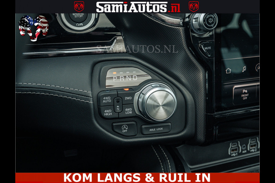 Dodge Ram LIMITED NIGHT H.O 540HP 706Nm | Massage + Full Option | De Meest Luxe en Volle Pick-Up in zijn Klasse | Comfortabele Dubbele Cabine met Royale 5 Zitplaatsen | BPM vrij | Nu Leverbaar uit Voorraad | Voorraad Nr 2370 - 5411 | De specialist in Amerikaanse pick‑ups in Nederland en Europa.