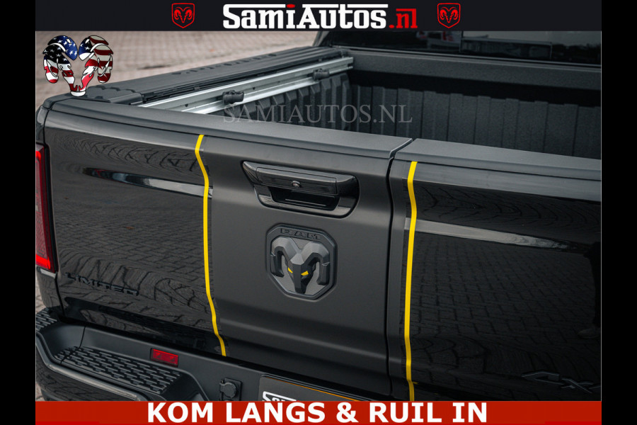 Dodge Ram LIMITED NIGHT H.O 540HP 706Nm | Massage + Full Option | De Meest Luxe en Volle Pick-Up in zijn Klasse | Comfortabele Dubbele Cabine met Royale 5 Zitplaatsen | BPM vrij | Nu Leverbaar uit Voorraad | Voorraad Nr 2370 - 5411 | De specialist in Amerikaanse pick‑ups in Nederland en Europa.