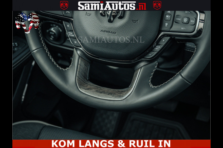 Dodge Ram LIMITED NIGHT H.O 540HP 706Nm | Massage + Full Option | De Meest Luxe en Volle Pick-Up in zijn Klasse | Comfortabele Dubbele Cabine met Royale 5 Zitplaatsen | BPM vrij | Nu Leverbaar uit Voorraad | Voorraad Nr 2370 - 5411 | De specialist in Amerikaanse pick‑ups in Nederland en Europa.