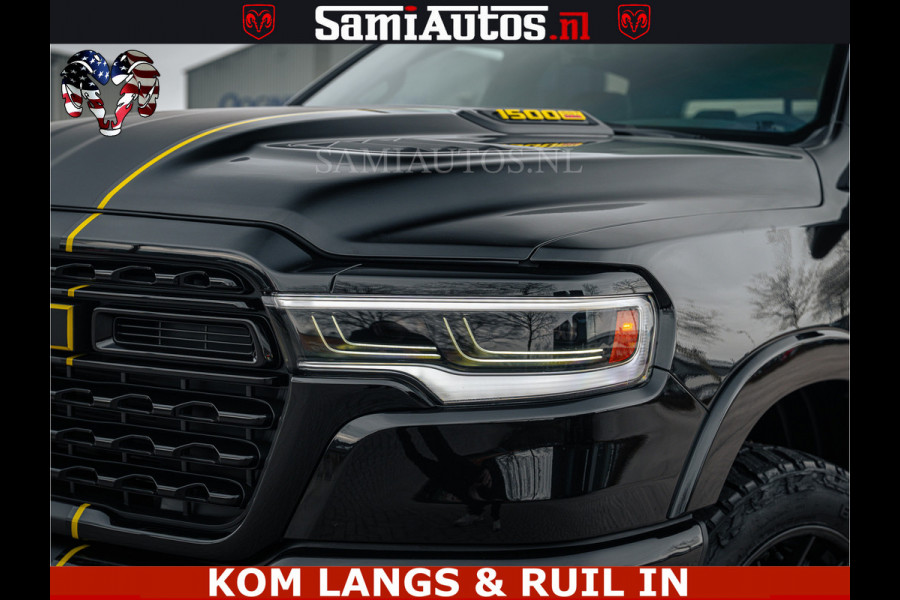 Dodge Ram LIMITED NIGHT H.O 540HP 706Nm | Massage + Full Option | De Meest Luxe en Volle Pick-Up in zijn Klasse | Comfortabele Dubbele Cabine met Royale 5 Zitplaatsen | BPM vrij | Nu Leverbaar uit Voorraad | Voorraad Nr 2370 - 5411 | De specialist in Amerikaanse pick‑ups in Nederland en Europa.
