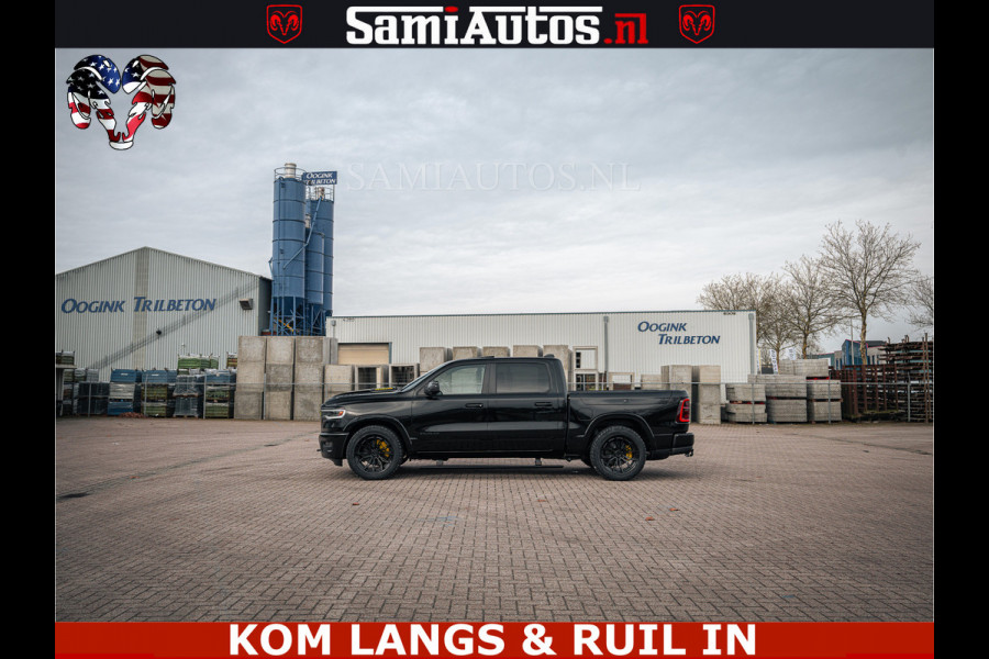 Dodge Ram LIMITED NIGHT H.O 540HP 706Nm | Massage + Full Option | De Meest Luxe en Volle Pick-Up in zijn Klasse | Comfortabele Dubbele Cabine met Royale 5 Zitplaatsen | BPM vrij | Nu Leverbaar uit Voorraad | Voorraad Nr 2370 - 5411 | De specialist in Amerikaanse pick‑ups in Nederland en Europa.