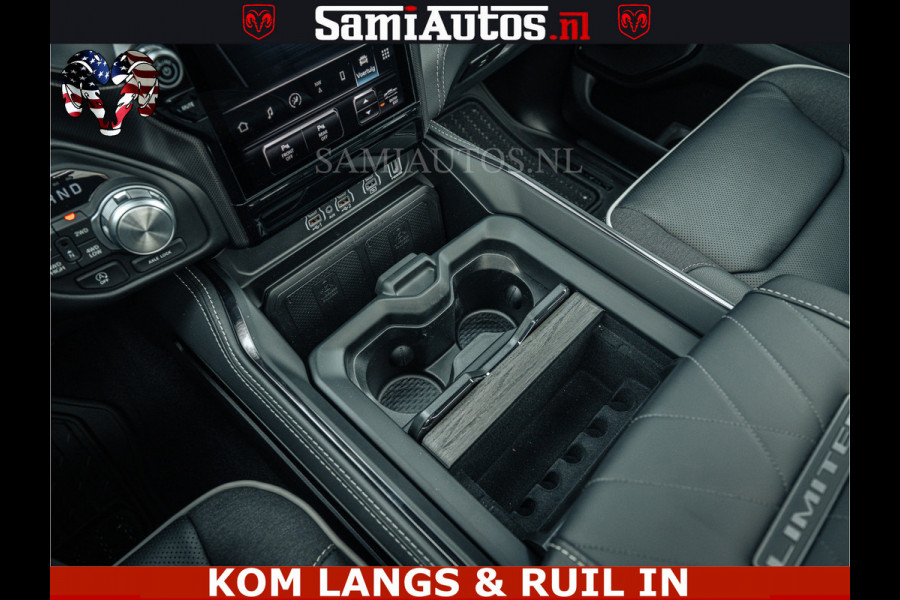 Dodge Ram LIMITED NIGHT H.O 540HP 706Nm | Massage + Full Option | De Meest Luxe en Volle Pick-Up in zijn Klasse | Comfortabele Dubbele Cabine met Royale 5 Zitplaatsen | BPM vrij | Nu Leverbaar uit Voorraad | Voorraad Nr 2370 - 5411 | De specialist in Amerikaanse pick‑ups in Nederland en Europa.