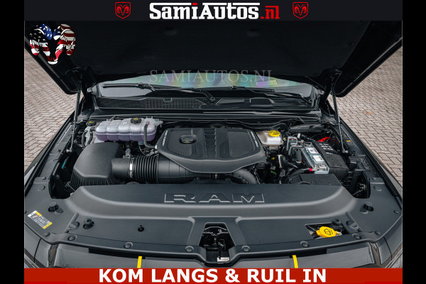 Dodge Ram LIMITED NIGHT H.O 540HP 706Nm | Massage + Full Option | De Meest Luxe en Volle Pick-Up in zijn Klasse | Comfortabele Dubbele Cabine met Royale 5 Zitplaatsen | BPM vrij | Nu Leverbaar uit Voorraad | Voorraad Nr 2370 - 5411 | De specialist in Amerikaanse pick‑ups in Nederland en Europa.