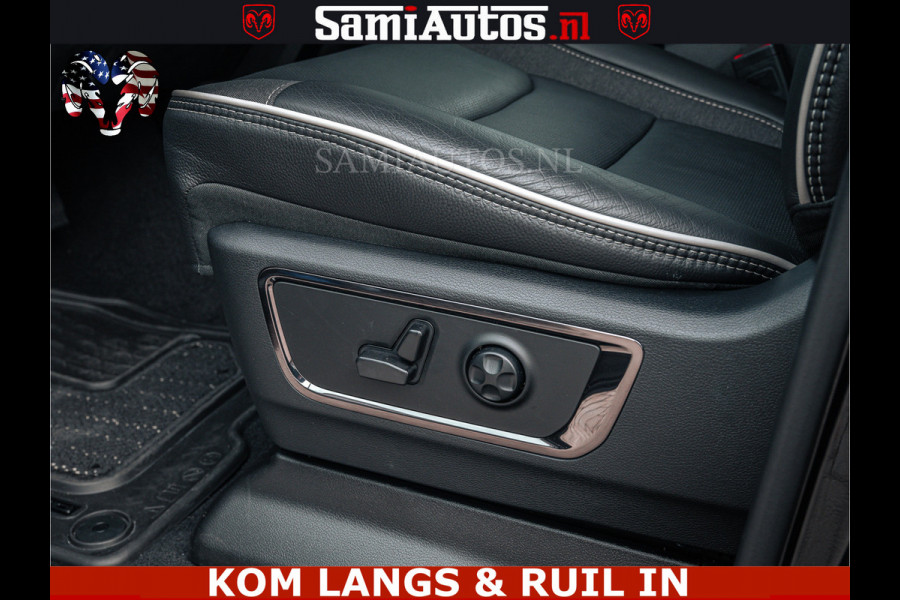 Dodge Ram LIMITED NIGHT H.O 540HP 706Nm | Massage + Full Option | De Meest Luxe en Volle Pick-Up in zijn Klasse | Comfortabele Dubbele Cabine met Royale 5 Zitplaatsen | BPM vrij | Nu Leverbaar uit Voorraad | Voorraad Nr 2370 - 5411 | De specialist in Amerikaanse pick‑ups in Nederland en Europa.