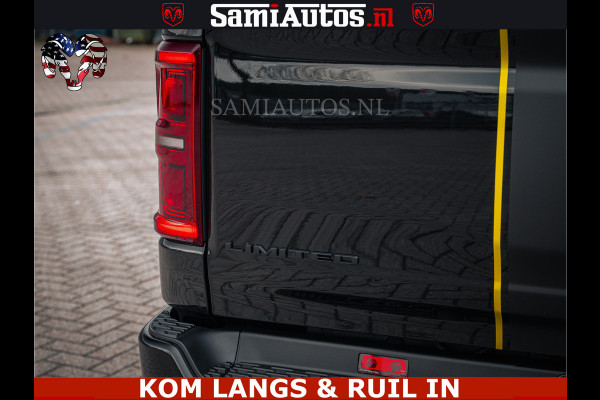 Dodge Ram LIMITED NIGHT H.O 540HP 706Nm | Massage + Full Option | De Meest Luxe en Volle Pick-Up in zijn Klasse | Comfortabele Dubbele Cabine met Royale 5 Zitplaatsen | BPM vrij | Nu Leverbaar uit Voorraad | Voorraad Nr 2370 - 5411 | De specialist in Amerikaanse pick‑ups in Nederland en Europa.