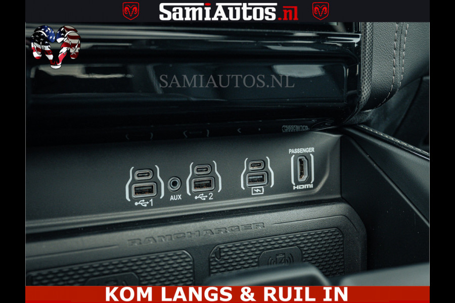 Dodge Ram LIMITED NIGHT H.O 540HP 706Nm | Massage + Full Option | De Meest Luxe en Volle Pick-Up in zijn Klasse | Comfortabele Dubbele Cabine met Royale 5 Zitplaatsen | BPM vrij | Nu Leverbaar uit Voorraad | Voorraad Nr 2370 - 5411 | De specialist in Amerikaanse pick‑ups in Nederland en Europa.