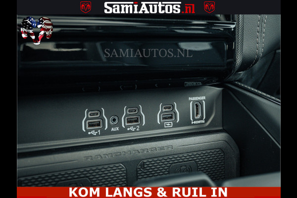 Dodge Ram LIMITED NIGHT H.O 540HP 706Nm | Massage + Full Option | De Meest Luxe en Volle Pick-Up in zijn Klasse | Comfortabele Dubbele Cabine met Royale 5 Zitplaatsen | BPM vrij | Nu Leverbaar uit Voorraad | Voorraad Nr 2370 - 5411 | De specialist in Amerikaanse pick‑ups in Nederland en Europa.