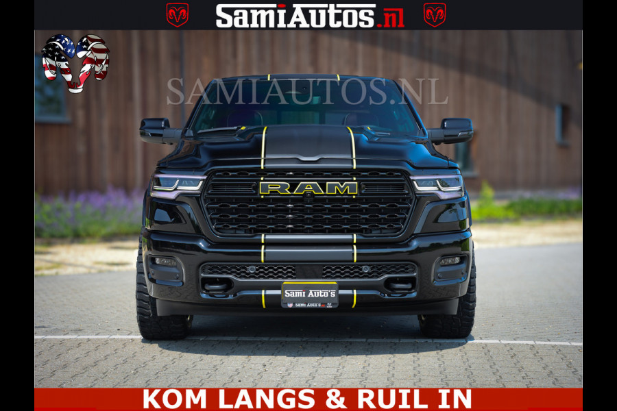 Dodge Ram Limited Night Sport High Output 540HP 706Nm | Massage + Full Option | De Meest Luxe en Volle Pick-Up in zijn Klasse | Comfortabele Dubbele Cabine met Royale 5 Zitplaatsen | BPM vrij | Nu Leverbaar uit Voorraad | Voorraad Nr 2356 - 0990 | De specialist in Amerikaanse pick‑ups in Nederland en Europa.