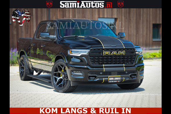 Dodge Ram Limited Night Sport High Output 540HP 706Nm | Massage + Full Option | De Meest Luxe en Volle Pick-Up in zijn Klasse | Comfortabele Dubbele Cabine met Royale 5 Zitplaatsen | BPM vrij | Nu Leverbaar uit Voorraad | Voorraad Nr 2356 - 0990 | De specialist in Amerikaanse pick‑ups in Nederland en Europa.