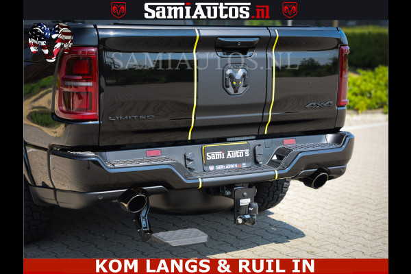 Dodge Ram Limited Night Sport High Output 540HP 706Nm | Massage + Full Option | De Meest Luxe en Volle Pick-Up in zijn Klasse | Comfortabele Dubbele Cabine met Royale 5 Zitplaatsen | BPM vrij | Nu Leverbaar uit Voorraad | Voorraad Nr 2356 - 0990 | De specialist in Amerikaanse pick‑ups in Nederland en Europa.