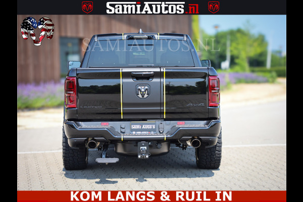 Dodge Ram Limited Night Sport High Output 540HP 706Nm | Massage + Full Option | De Meest Luxe en Volle Pick-Up in zijn Klasse | Comfortabele Dubbele Cabine met Royale 5 Zitplaatsen | BPM vrij | Nu Leverbaar uit Voorraad | Voorraad Nr 2356 - 0990 | De specialist in Amerikaanse pick‑ups in Nederland en Europa.