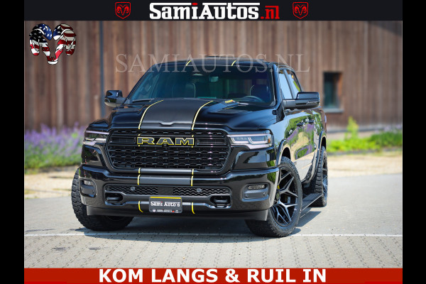 Dodge Ram Limited Night Sport High Output 540HP 706Nm | Massage + Full Option | De Meest Luxe en Volle Pick-Up in zijn Klasse | Comfortabele Dubbele Cabine met Royale 5 Zitplaatsen | BPM vrij | Nu Leverbaar uit Voorraad | Voorraad Nr 2356 - 0990 | De specialist in Amerikaanse pick‑ups in Nederland en Europa.
