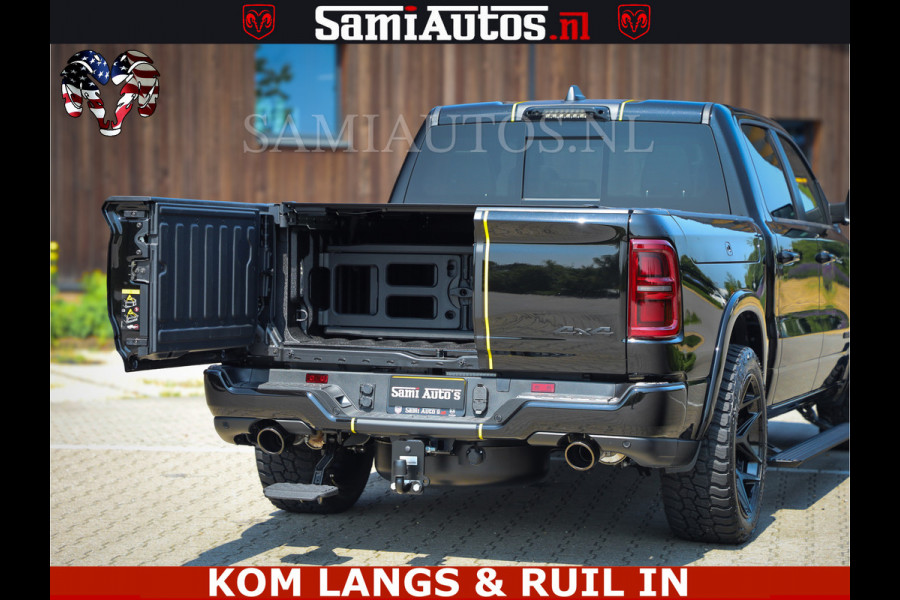 Dodge Ram Limited Night Sport High Output 540HP 706Nm | Massage + Full Option | De Meest Luxe en Volle Pick-Up in zijn Klasse | Comfortabele Dubbele Cabine met Royale 5 Zitplaatsen | BPM vrij | Nu Leverbaar uit Voorraad | Voorraad Nr 2356 - 0990 | De specialist in Amerikaanse pick‑ups in Nederland en Europa.