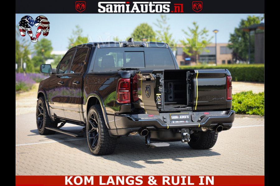 Dodge Ram Limited Night Sport High Output 540HP 706Nm | Massage + Full Option | De Meest Luxe en Volle Pick-Up in zijn Klasse | Comfortabele Dubbele Cabine met Royale 5 Zitplaatsen | BPM vrij | Nu Leverbaar uit Voorraad | Voorraad Nr 2356 - 0990 | De specialist in Amerikaanse pick‑ups in Nederland en Europa.