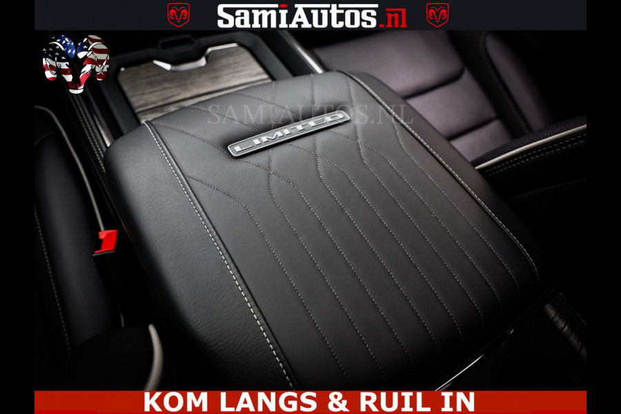 Dodge Ram Limited Night Sport High Output 540HP 706Nm | Massage + Full Option | De Meest Luxe en Volle Pick-Up in zijn Klasse | Comfortabele Dubbele Cabine met Royale 5 Zitplaatsen | BPM vrij | Nu Leverbaar uit Voorraad | Voorraad Nr 2356 - 0990 | De specialist in Amerikaanse pick‑ups in Nederland en Europa.