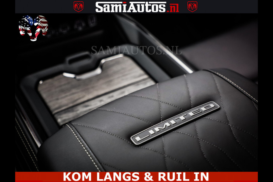 Dodge Ram Limited Night Sport High Output 540HP 706Nm | Massage + Full Option | De Meest Luxe en Volle Pick-Up in zijn Klasse | Comfortabele Dubbele Cabine met Royale 5 Zitplaatsen | BPM vrij | Nu Leverbaar uit Voorraad | Voorraad Nr 2356 - 0990 | De specialist in Amerikaanse pick‑ups in Nederland en Europa.