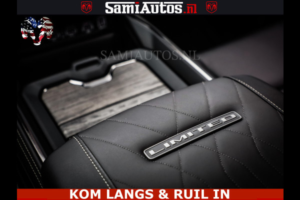 Dodge Ram Limited Night Sport High Output 540HP 706Nm | Massage + Full Option | De Meest Luxe en Volle Pick-Up in zijn Klasse | Comfortabele Dubbele Cabine met Royale 5 Zitplaatsen | BPM vrij | Nu Leverbaar uit Voorraad | Voorraad Nr 2356 - 0990 | De specialist in Amerikaanse pick‑ups in Nederland en Europa.