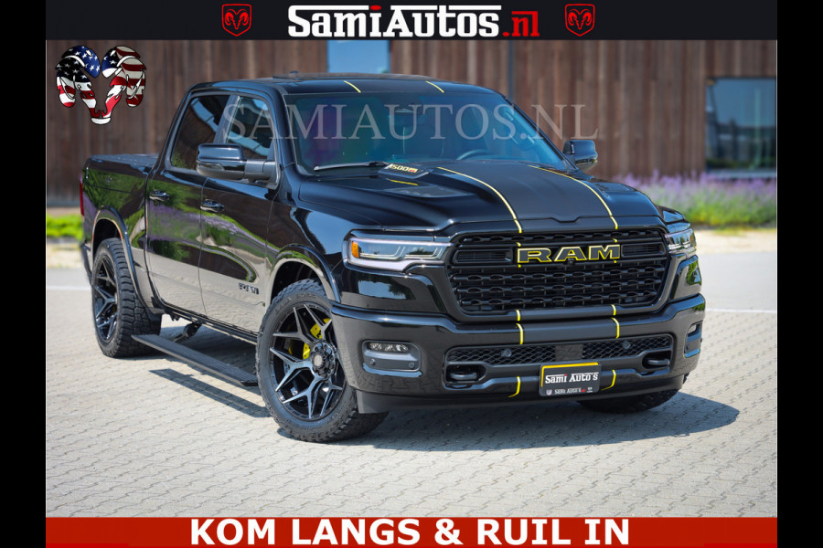 Dodge Ram Limited Night Sport High Output 540HP 706Nm | Massage + Full Option | De Meest Luxe en Volle Pick-Up in zijn Klasse | Comfortabele Dubbele Cabine met Royale 5 Zitplaatsen | BPM vrij | Nu Leverbaar uit Voorraad | Voorraad Nr 2356 - 0990 | De specialist in Amerikaanse pick‑ups in Nederland en Europa.