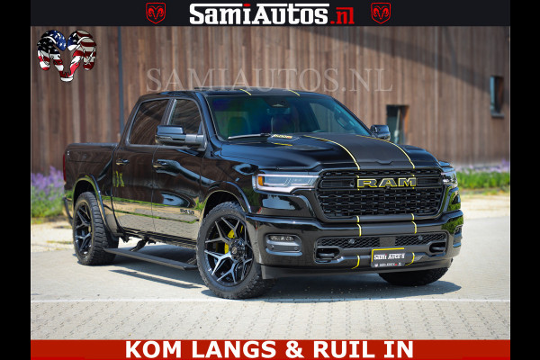Dodge Ram Limited Night Sport High Output 540HP 706Nm | Massage + Full Option | De Meest Luxe en Volle Pick-Up in zijn Klasse | Comfortabele Dubbele Cabine met Royale 5 Zitplaatsen | BPM vrij | Nu Leverbaar uit Voorraad | Voorraad Nr 2356 - 0990 | De specialist in Amerikaanse pick‑ups in Nederland en Europa.
