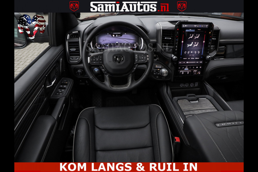 Dodge Ram Limited Night Sport High Output 540HP 706Nm | Massage + Full Option | De Meest Luxe en Volle Pick-Up in zijn Klasse | Comfortabele Dubbele Cabine met Royale 5 Zitplaatsen | BPM vrij | Nu Leverbaar uit Voorraad | Voorraad Nr 2356 - 0990 | De specialist in Amerikaanse pick‑ups in Nederland en Europa.