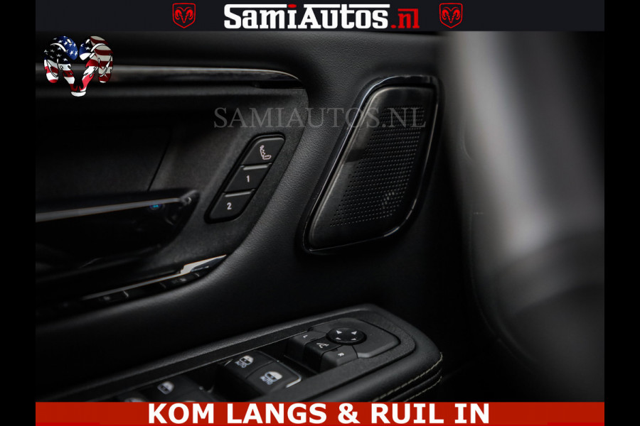 Dodge Ram Limited Night Sport High Output 540HP 706Nm | Massage + Full Option | De Meest Luxe en Volle Pick-Up in zijn Klasse | Comfortabele Dubbele Cabine met Royale 5 Zitplaatsen | BPM vrij | Nu Leverbaar uit Voorraad | Voorraad Nr 2356 - 0990 | De specialist in Amerikaanse pick‑ups in Nederland en Europa.