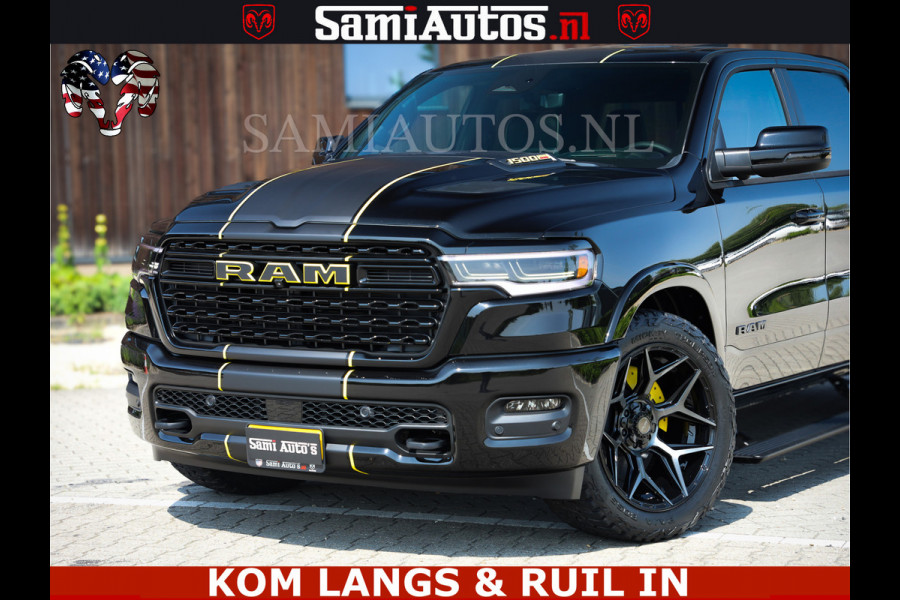 Dodge Ram Limited Night Sport High Output 540HP 706Nm | Massage + Full Option | De Meest Luxe en Volle Pick-Up in zijn Klasse | Comfortabele Dubbele Cabine met Royale 5 Zitplaatsen | BPM vrij | Nu Leverbaar uit Voorraad | Voorraad Nr 2356 - 0990 | De specialist in Amerikaanse pick‑ups in Nederland en Europa.