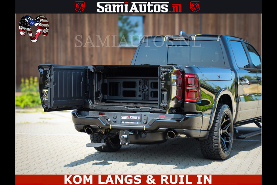 Dodge Ram Limited Night Sport High Output 540HP 706Nm | Massage + Full Option | De Meest Luxe en Volle Pick-Up in zijn Klasse | Comfortabele Dubbele Cabine met Royale 5 Zitplaatsen | BPM vrij | Nu Leverbaar uit Voorraad | Voorraad Nr 2356 - 0990 | De specialist in Amerikaanse pick‑ups in Nederland en Europa.