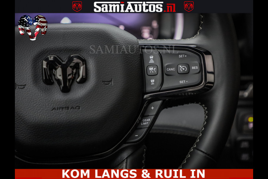 Dodge Ram Limited Night Sport High Output 540HP 706Nm | Massage + Full Option | De Meest Luxe en Volle Pick-Up in zijn Klasse | Comfortabele Dubbele Cabine met Royale 5 Zitplaatsen | BPM vrij | Nu Leverbaar uit Voorraad | Voorraad Nr 2356 - 0990 | De specialist in Amerikaanse pick‑ups in Nederland en Europa.