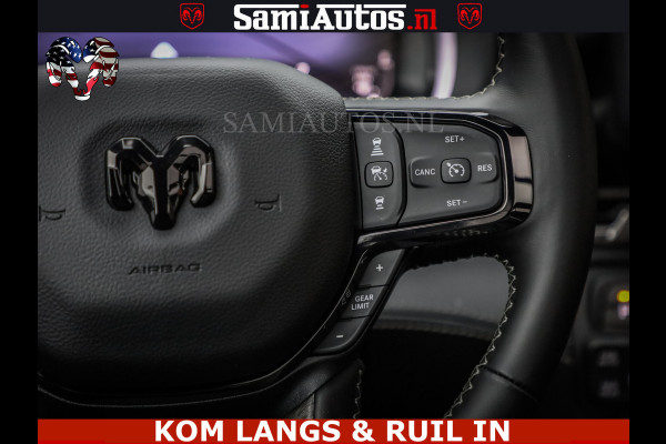 Dodge Ram Limited Night Sport High Output 540HP 706Nm | Massage + Full Option | De Meest Luxe en Volle Pick-Up in zijn Klasse | Comfortabele Dubbele Cabine met Royale 5 Zitplaatsen | BPM vrij | Nu Leverbaar uit Voorraad | Voorraad Nr 2356 - 0990 | De specialist in Amerikaanse pick‑ups in Nederland en Europa.
