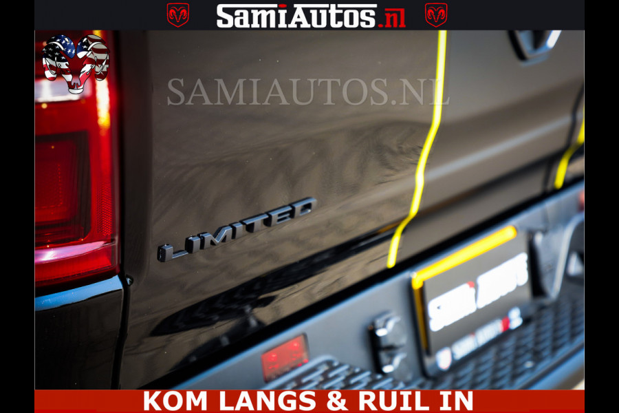 Dodge Ram Limited Night Sport High Output 540HP 706Nm | Massage + Full Option | De Meest Luxe en Volle Pick-Up in zijn Klasse | Comfortabele Dubbele Cabine met Royale 5 Zitplaatsen | BPM vrij | Nu Leverbaar uit Voorraad | Voorraad Nr 2356 - 0990 | De specialist in Amerikaanse pick‑ups in Nederland en Europa.