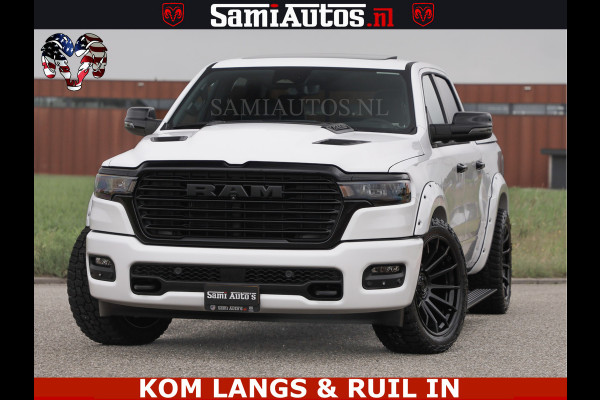 Dodge Ram HUD | 420PK | LUCHTVERING | PANO | PASSAGIERSSCHERM | BOM EN BOM VOL | Comfortabele Dubbele Cabine met Royale 5 Zitplaatsen | DODGE RAM PREMIUM LARAMIE EDITION | Voorraad Nr 2230 - 8765 | De specialist in Amerikaanse pick‑ups in Nederland en Europa.