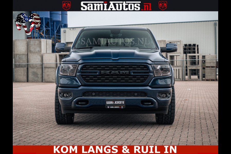Dodge Ram SPORT | 5.7 V8 4x4 HEMI | PANORAMA DAK | GROOTSCHERM 12 INCH | LPG | Patriot Blue CREW CAB | DUBBELE CABINE | 5 PERSOONS | DC | VOORRAAD NR 2555 - 3325 | De specialist in Amerikaanse pick‑ups in Nederland en Europa.